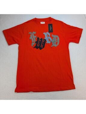 FWRD Denim Men's T‑Shirt 2XL Orange Gothic Logo New